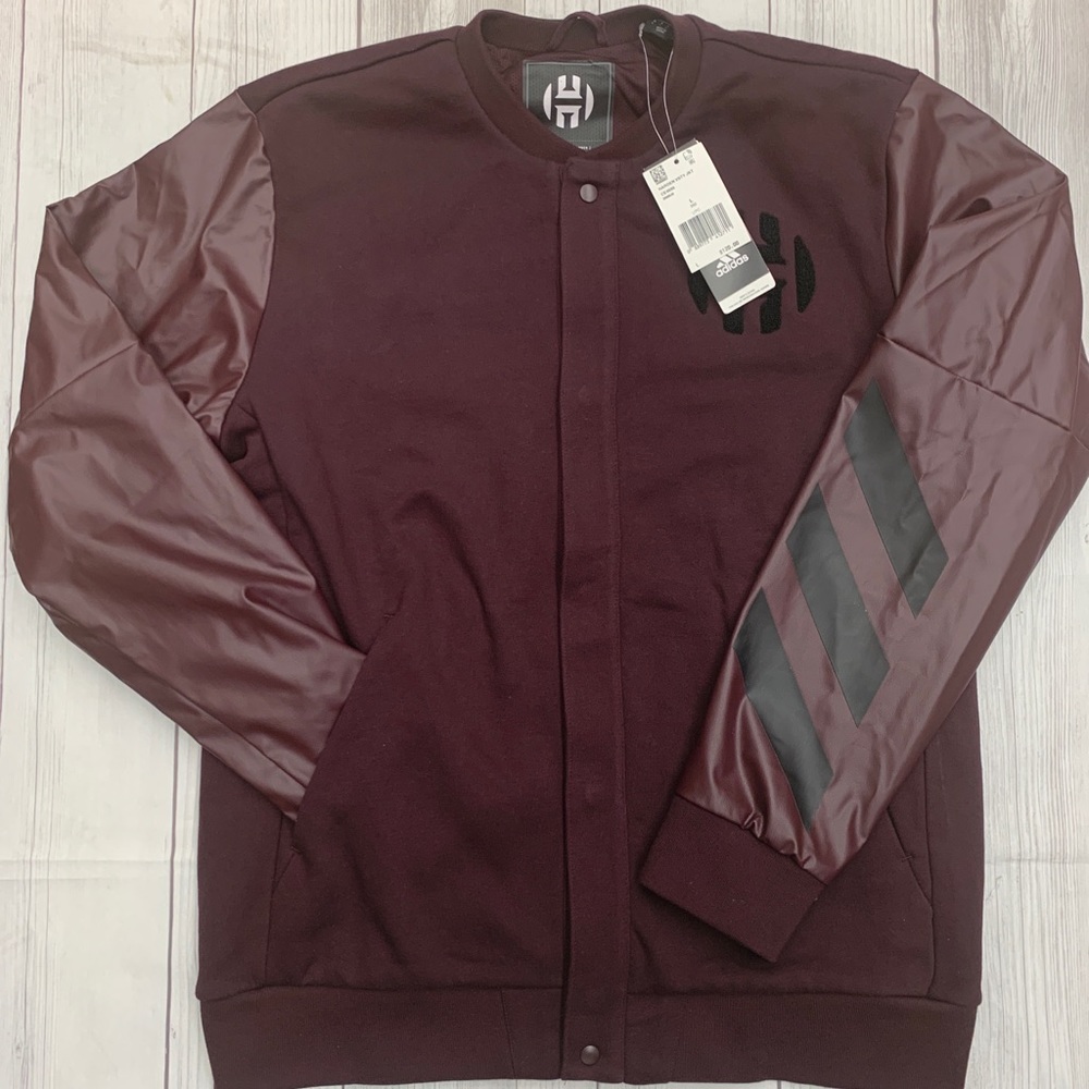 Adidas Harden Varsity Jacket Basketball Coat Casual LRG Dark Burgund…